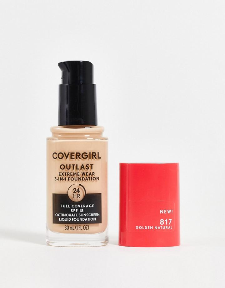 Covergirl Outlast Extreme Wear 3-in-1 Full Coverage Liquid Foundation Spf 18-neutral