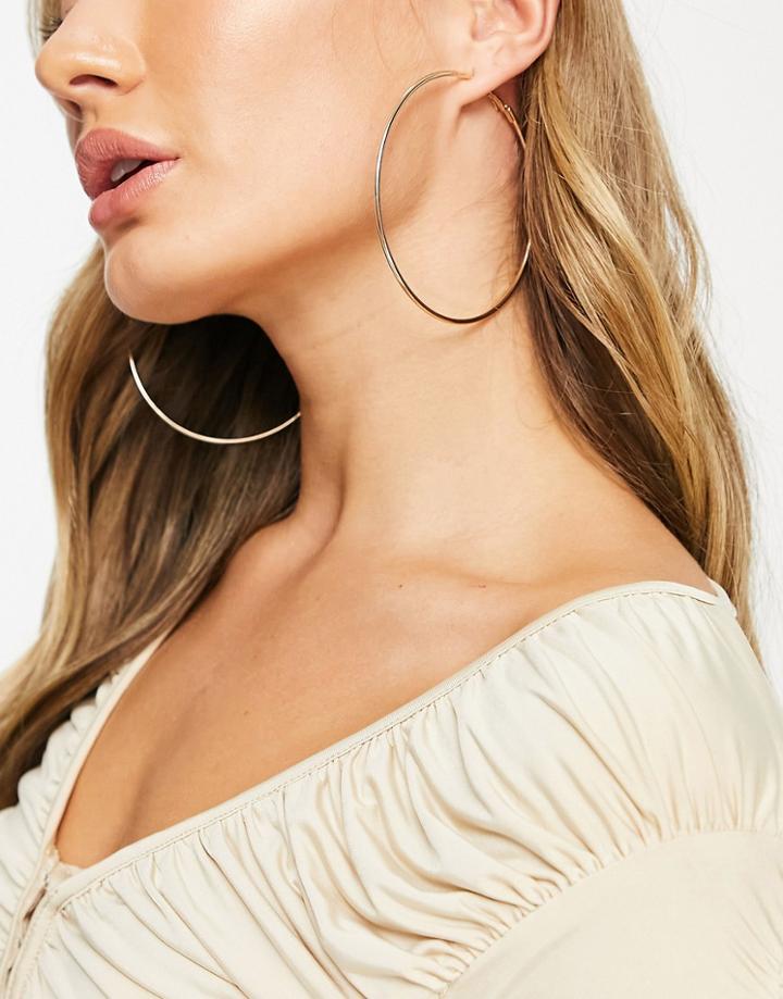 Asos Design 80mm Large Hoop Earrings In Gold Tone