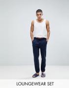 Tommy Hilfiger Cuffed Joggers Contrast Inner Waistband In Navy - Navy