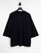 Asos Design Long Sleeve Oversized T-shirt With Wide Sleeve In Black