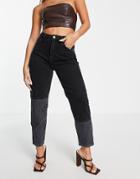 Trendyol High Rise Gradient Mom Jeans In Black