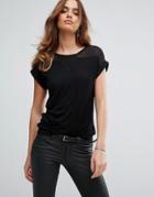 Sisley T-shirt With Sheer Panels - Black