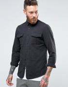 Hoxton Shirt Company Slim Shirt In Crinkle - Gray