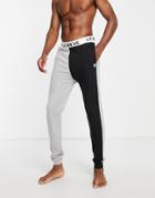 Le Breve Lounge Joker Sweatpants In Gray Heather And Black - Part Of A Set