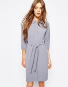 Selected Jano Dress With Tie Waist - Gray