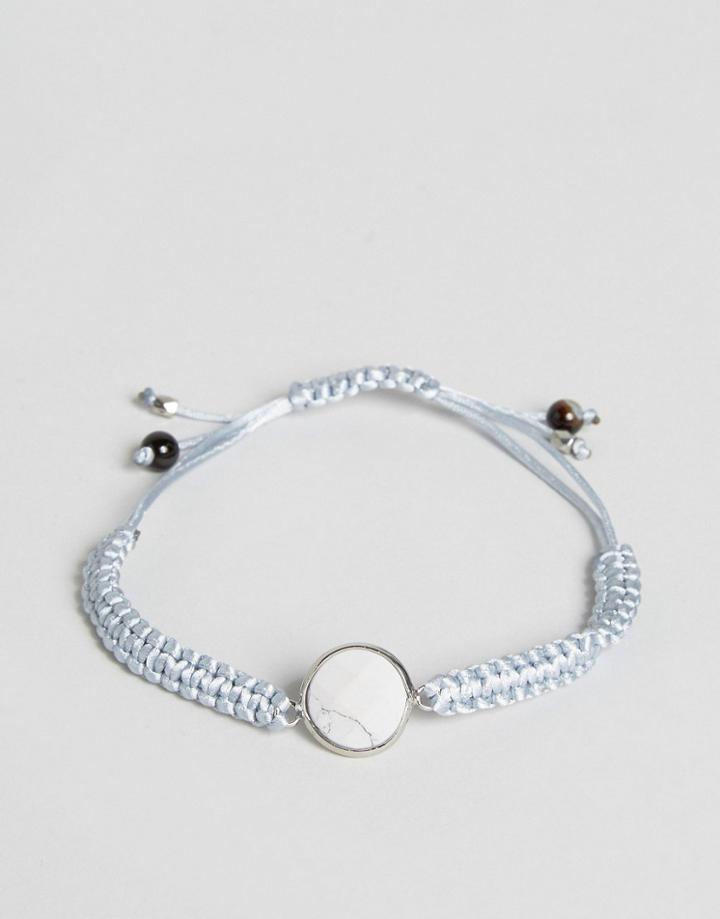 Designb London Coin Woven Bracelet In Gray - Gray