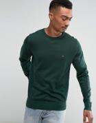 Tommy Hilfiger Sweater Plaited Cotton Silk In Green - Green