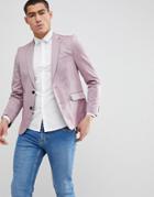 Burton Menswear Slim Blazer In Pink - Pink