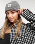 Herschel Supply Co Elmer Classic Logo Beanie In Black And Gray Speckle