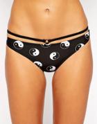 Evil Twin Chaos And Order Triangle Bikini Bottom - Black