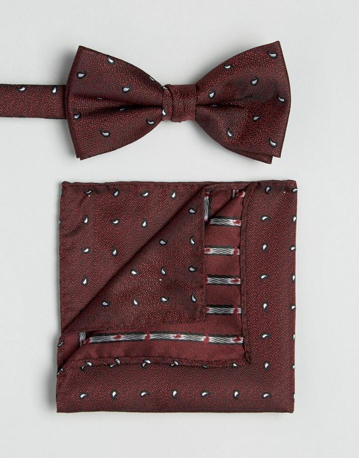 Selected Homme Tie & Pocket Square - Red