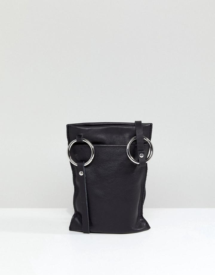 Weekday Hold Leather Money Bag - Black