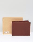 Asos Leather Wallet In Oxblood - Red