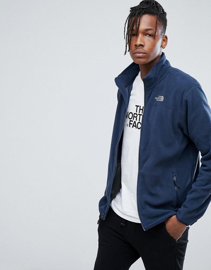 The North Face Glacier Full Zip Fleece In Navy - Navy