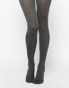 Asos Melange Rib Tights - Gray