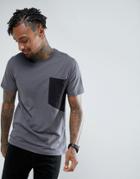 Another Influence Color Block Panel T-shirt - Gray