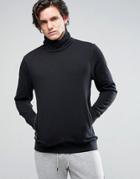 Threadbare Drape Neck Sweat - Black