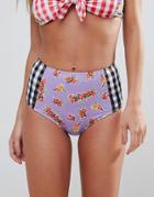 Jaded London Mix Print High Waisted Bikini Bottoms - Multi