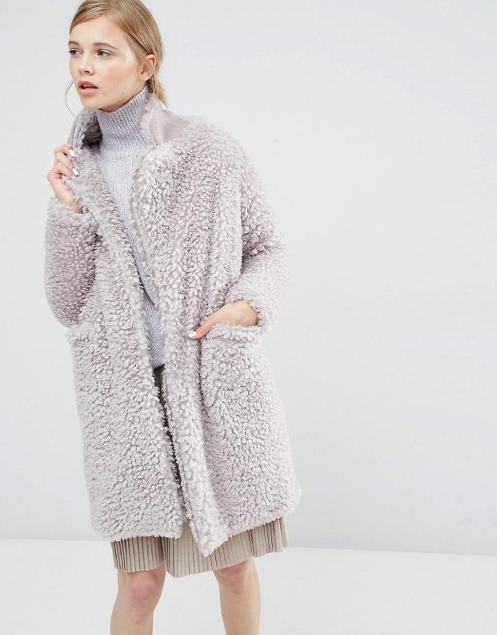 Paisie Fluffly Teddybear Coat - Gray