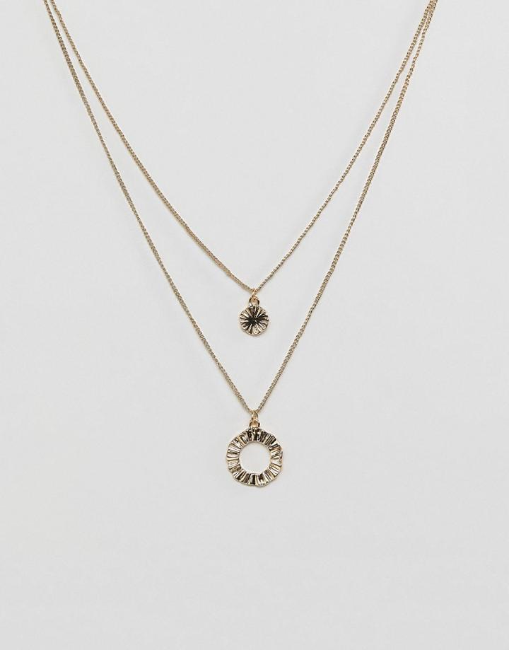 Pieces Double Layer Necklace - Gold
