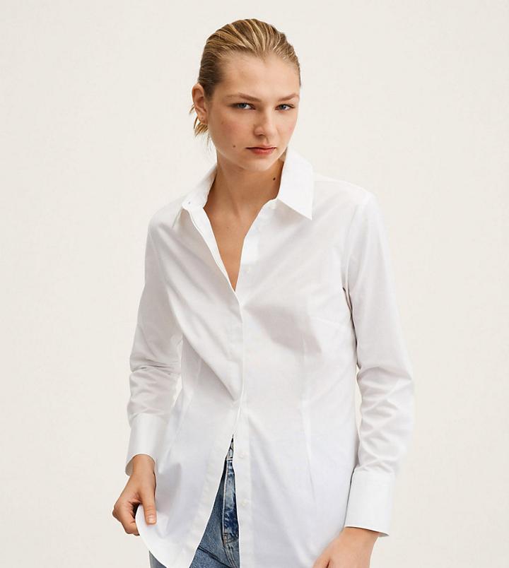 Mango Fitted Shirt In White