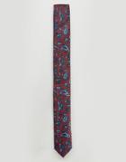 Asos Tie In Paisley Print - Red