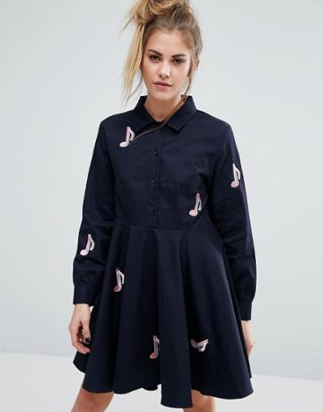 Ziztar Musician Swing Dress - Blue