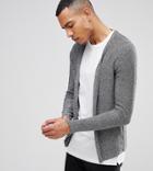 Selected Homme Tall Open Drape Cardigan In 100% Cotton - Black