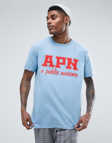 Apn Mad Logo Print T-shirt - Blue