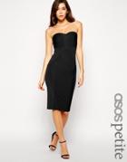 Asos Petite Midi Body-conscious Dress In Bandage Fabric - Black $29.35