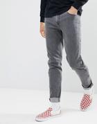 Asos Design Skinny Jeans In Washed Black With Popper Detail - Black