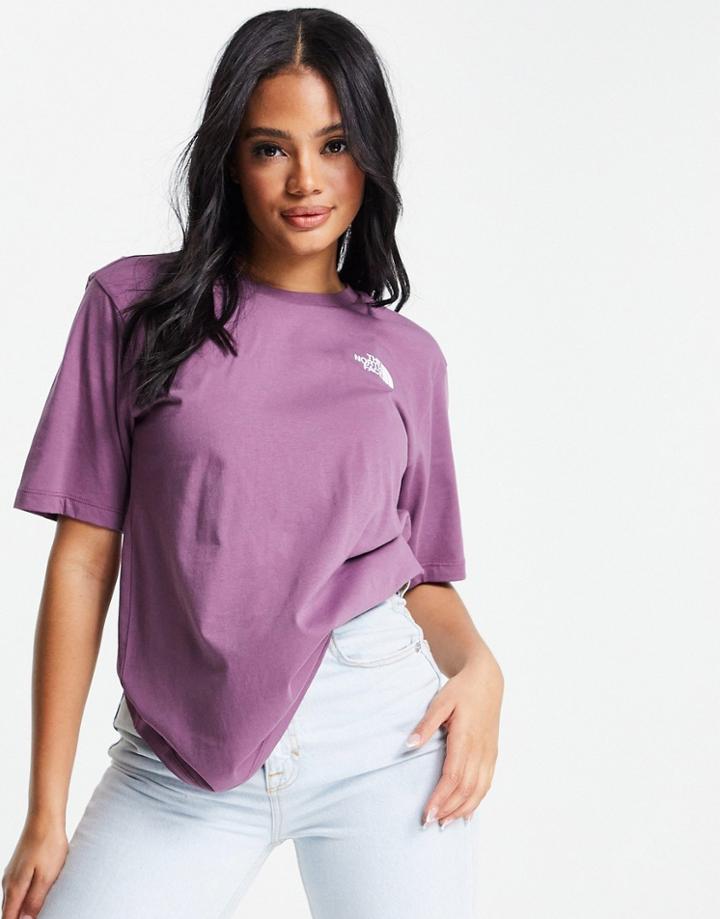 The North Face Simple Dome Boyfriend T-shirt In Purple