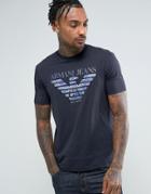 Armani Jeans Crew Neck Large Eagle Logo T-shirt Navy - Navy