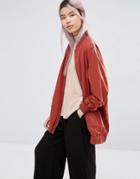 Monki Bomber Jacket - Red