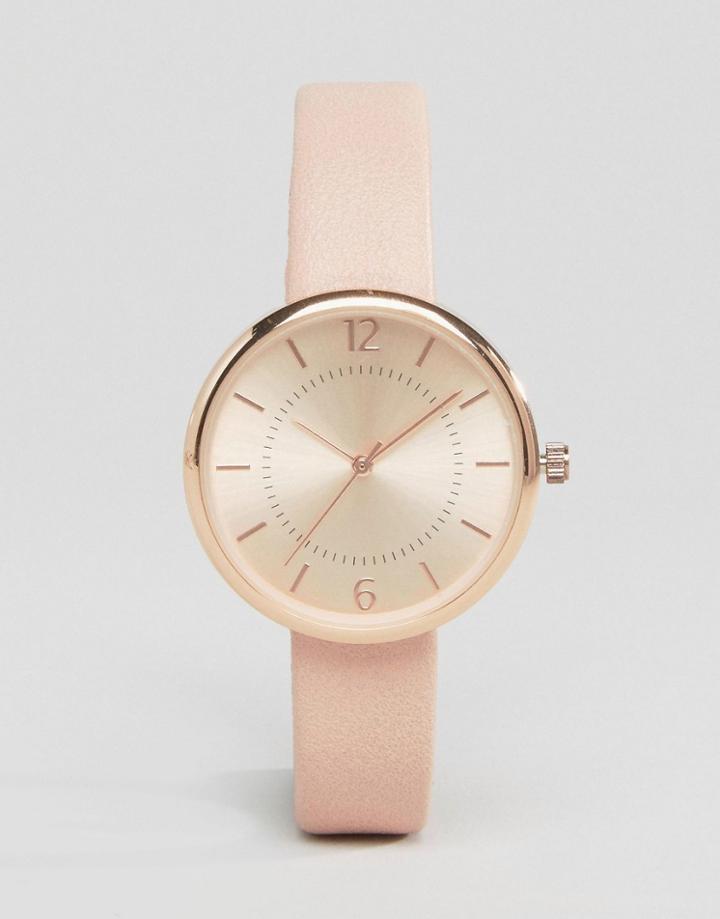 New Look Mink Leather Look Watch - Stone