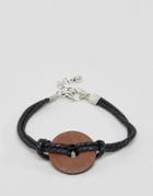Asos Bracelet With Wooden Circle - Multi