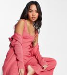 Asos Design Petite Mix & Match Knitted Cardigan In Dusty Rose-pink