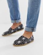 Asos Design Espadrilles In Geo Print-black