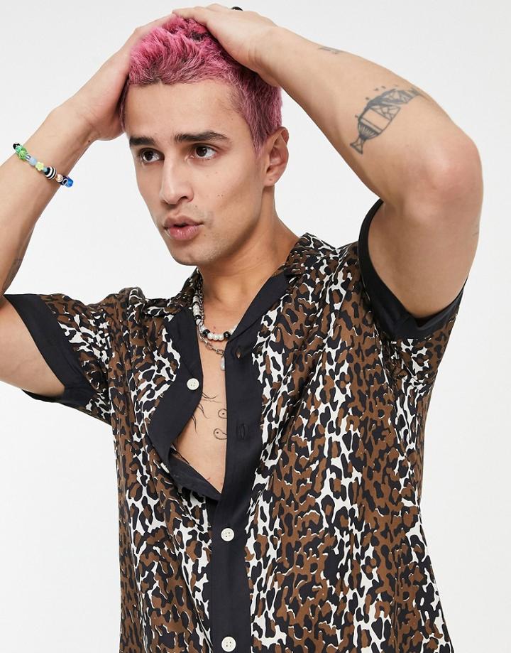 Allsaints Raya Animal Print Shirt In Multi