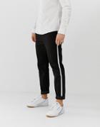 Burton Menswear Slim Fit Smart Pants With Side Stripe In Black