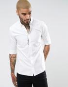 Allsaints Regular Fit Short Sleeve Shirt With Logo - White
