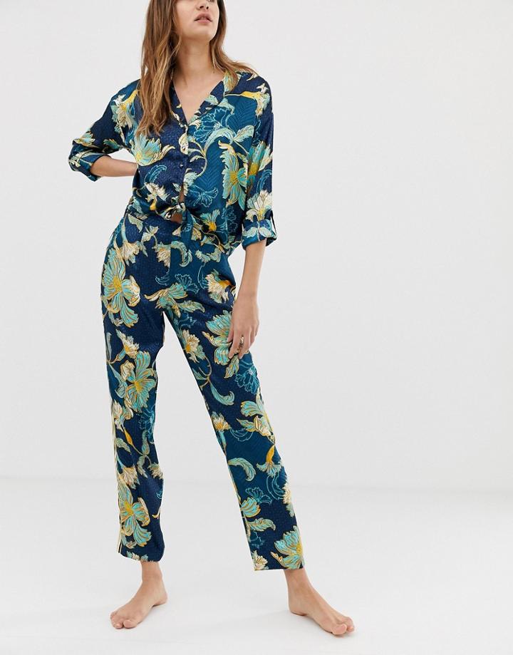River Island Pyjama Pants In Blue Print
