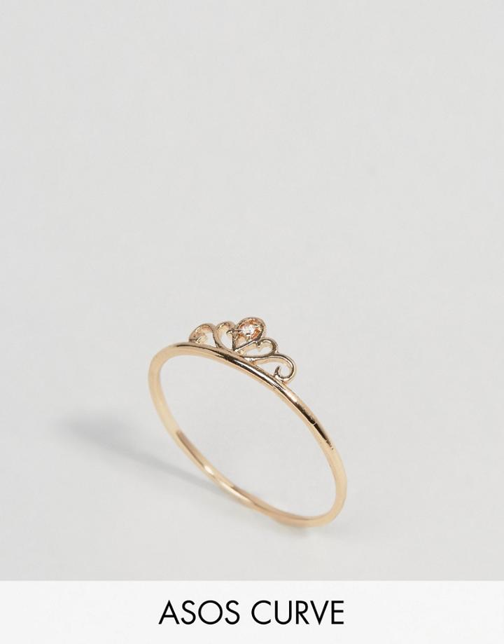 Asos Curve Crown Thumb Ring - Gold