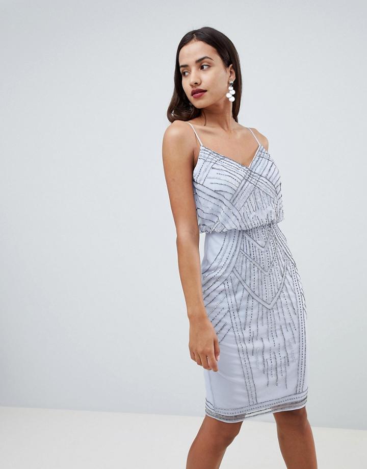 Lipsy Embellished Cami Midi Dress-purple