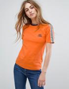Umbro T-shirt With Tape Logo - Orange