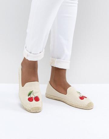 Soludos Cherry Embroidered Espadrilles-blue