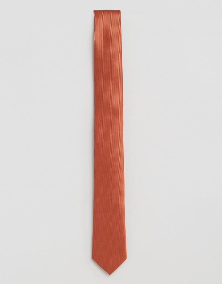 Devils Advocate Tie In Burnt Orange - Brown
