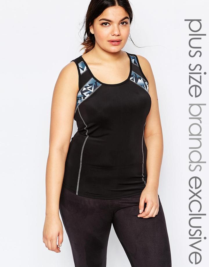 Junarose Jersey Tank With Print Insert - Black