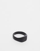 Asos Signet Ring In Black - Black
