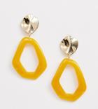 Monki Abstract Drop Earrings In Yellow And Gold - Yellow